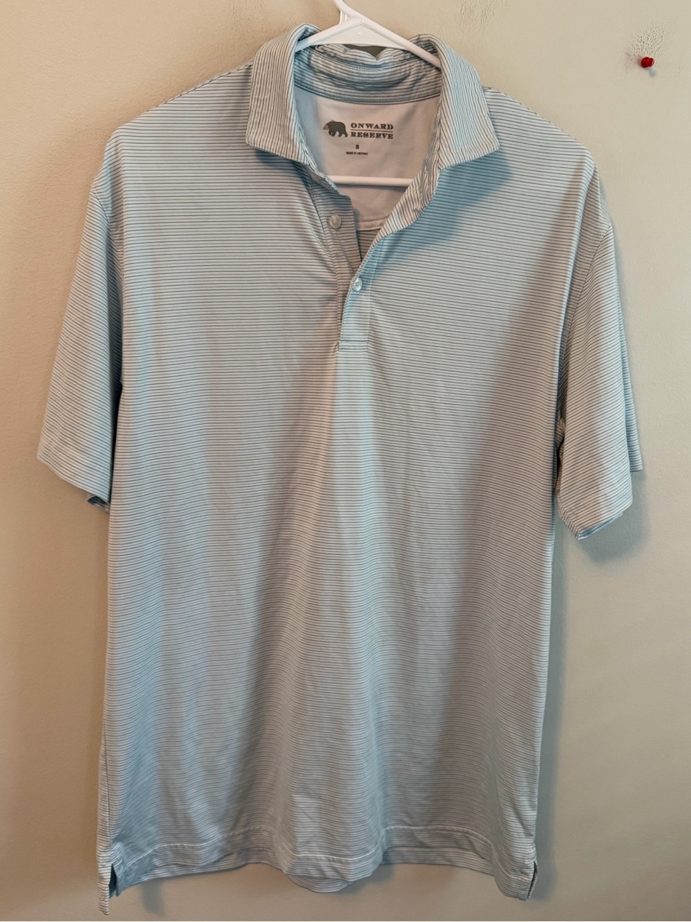 Onward Reserve Light Blue Stripe Polo Shirt